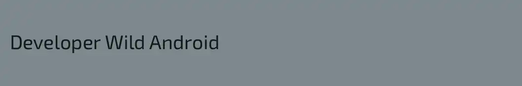 Developer Wild Android